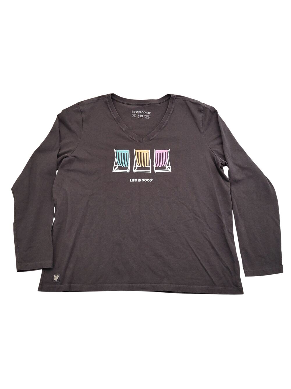 Life Is Good Crusher Tee XXL Charcoal Gray